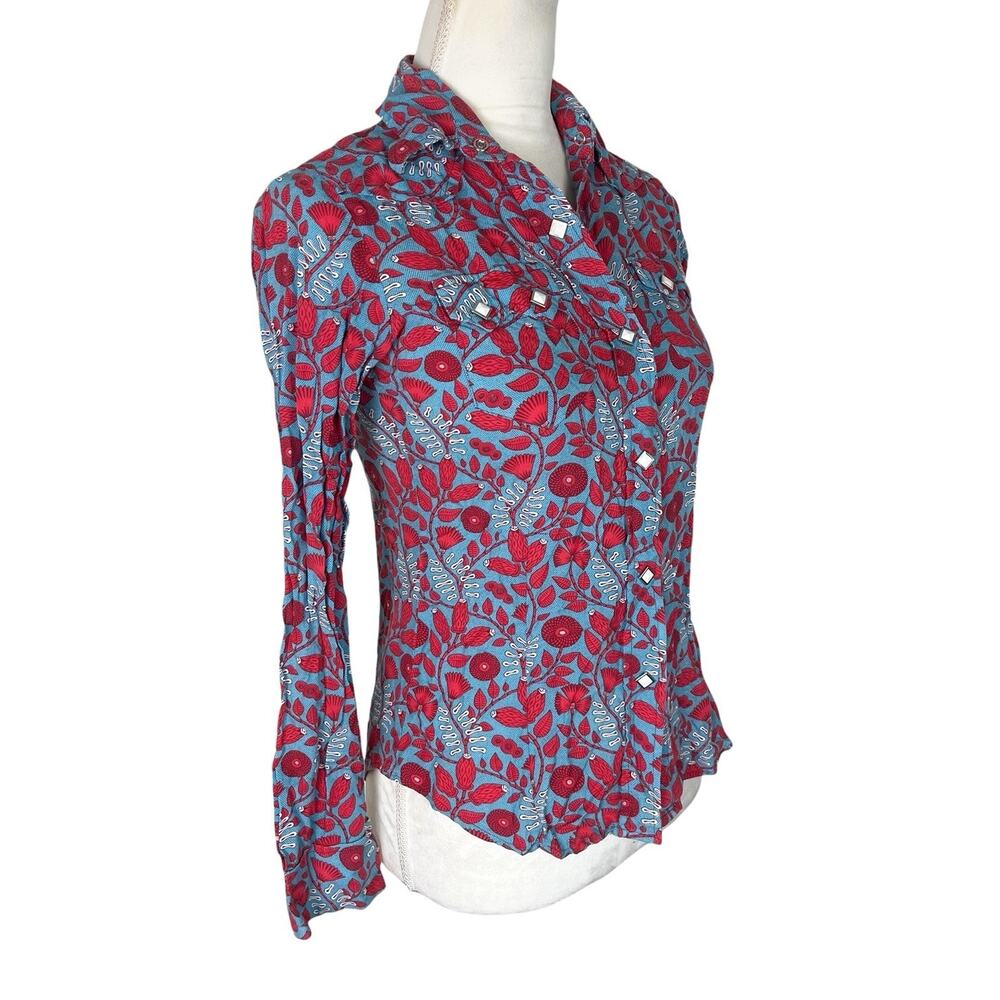 Cactus Club Western Diamond Snap Button Shirt Rustic Country Cowgirl Size Small - Picture 3 of 6